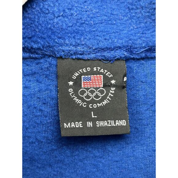 Team USA Olympic Committee Fleece Vest Womens Large Blue Solid Logo Full Zip - Picture 4 of 9